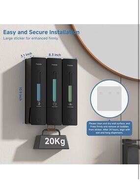 Wall-Mounted Liquid Soap Dispenser Trio -shower dispenser wall mounted